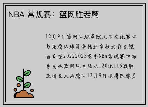 NBA 常规赛：篮网胜老鹰